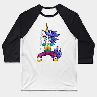 Yoga Squat Unicorn - Original Illustration Baseball T-Shirt